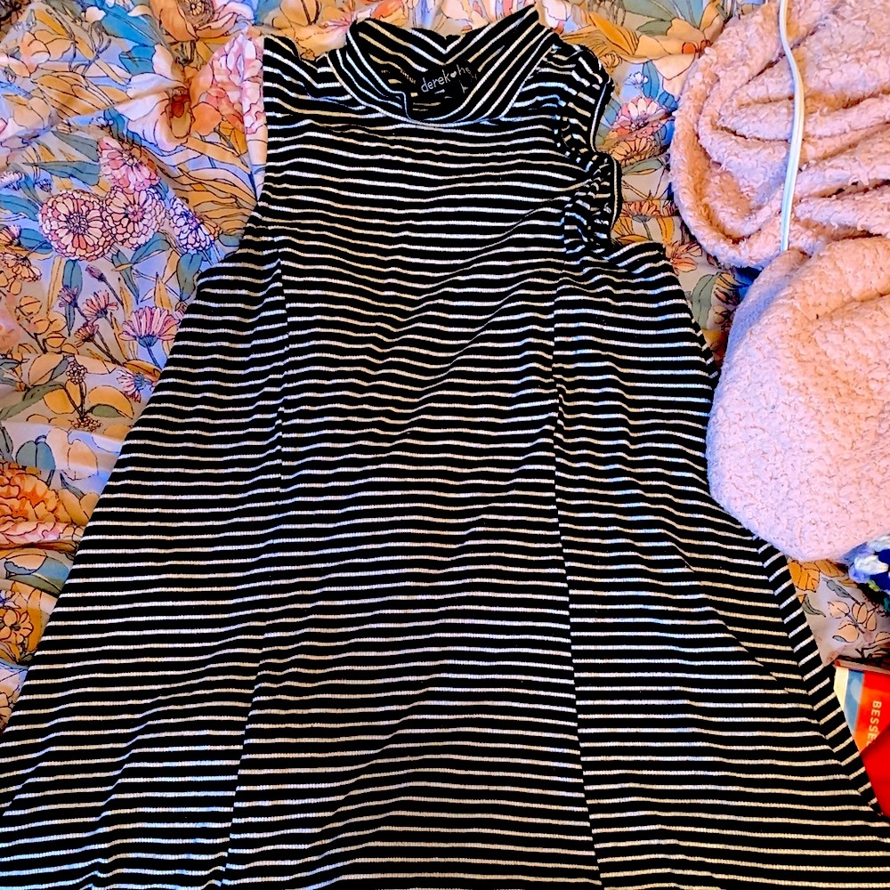 sleeveless striped skater dress
